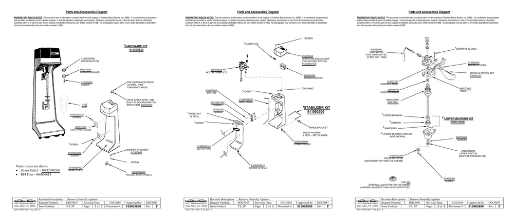 Diagram Diagram and Parts List for 1G936-UK  Hamilton Beach Drink Mixer